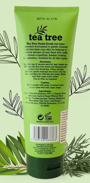 XBC - Tea Tree Facial Scrub - 250ml – Image 2